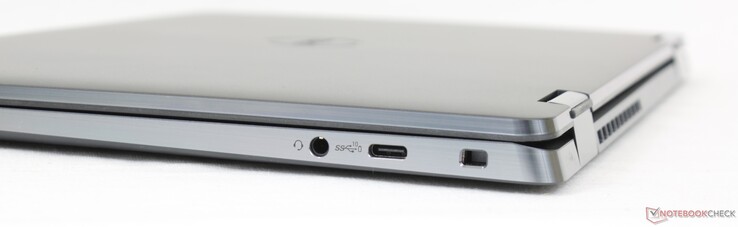 Справа: Аудио 3.5 мм, USB-C 3.2 Gen 2 (DisplayPort, PowerDelivery), вырез под замки безопасности