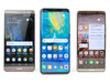 Слева направо: Huawei Mate 9, Mate 20 Pro и Mate 10 Pro