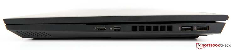 Правая сторона: USB Type-C с Thunderbolt 3 (40 Гбит/с), Mini DisplayPort, вентиляционная решетка, 2x USB 3.1 Gen. 1
