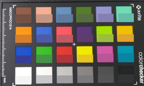 Сравнение цветов с таблицей ColorChecker (нижние половины квадратов - эталоны)