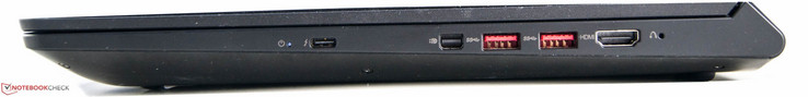 Справа: USB Type-C с Thunderbolt 3, DisplayPort, 2 x USB 3.0, HDMI