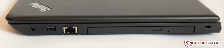 Справа: 3.5-мм аудиопорт, 1x USB 2.0, Ethernet, дисковод DVD, Kensington lock