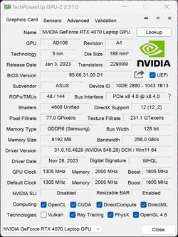 GPU-Z GeForce RTX 4070