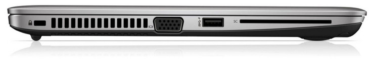 Слева: слот замка Kensington, VGA, USB 3.0, SmartCard