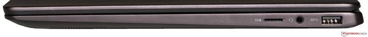 Правая сторона: картридер, аудио разъем, USB 3.0 Type-A
