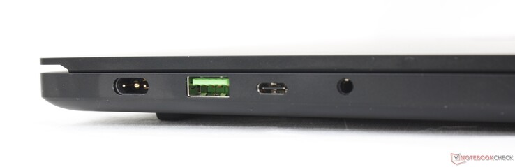 Левая сторона: разъем питания, USB Type-A 3.2 Gen. 2, USB Type-C 3.2 Gen. 2 (DisplayPort 1.4, Power Delivery), аудио разъем