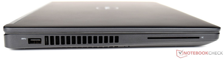 Слева: USB 3.0, решетка системы охлаждения, SmartCard