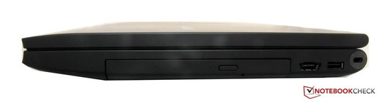 Справа: Разъем для подключения питания, 2x USB 3.0, VGA, HDMI, разъемы для микрофона и наушников, ExpressCard34