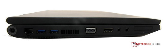Слева: DVD-привод, eSATA/USB, USB 2.0