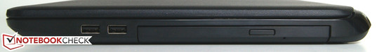 Справа: 2 порта USB 2.0, DVD-привод