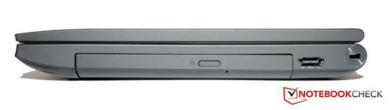 Справа: DVD-привод, eSata/USB