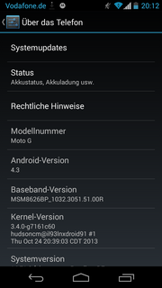 Смартфон работает под управлением Android 4.3.