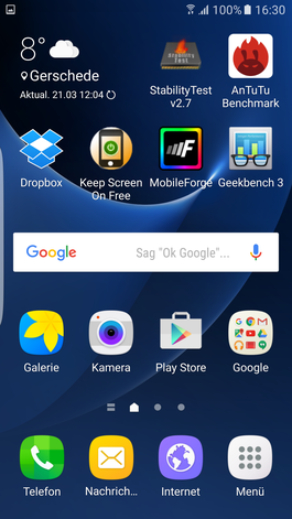 Galaxy S7 Edge. Основной экран операционной системы