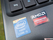 Наклейки Intel и AMD.