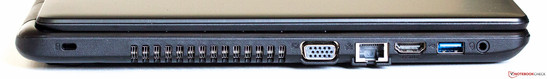 Справа: Kensington, VGA, Ethernet, HDMI, USB 3.0
