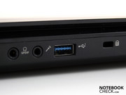 Громоздкий корпус оборудован типичными для ноутбука интерфейсами (USB 3.0)