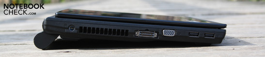 Слева: Электропитание, коннектор Easyport IV, VGA, 2 x USB 2.0