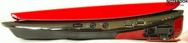 Правая сторона: регулятор громкости, аудио (наушники, микрофон), 2x USB, модем, Card Reader