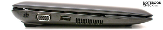 Слева: Вход электропитания, VGA, 1 USB 2.0