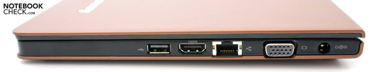 Справа: USB 2.0, HDMI, RJ-45, VGA, разъем для подключения питания