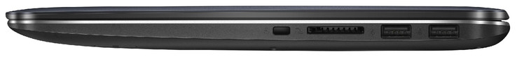 Справа: слот для замка Kensington Lock, кард-ридер для карт SD, 2 порта USB 2.0