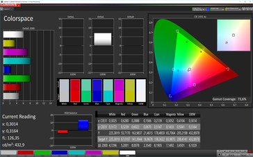 Тест CalMAN Colorspace (профиль: RGB; цветовое пространство: Adobe RGB)