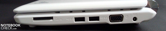 Правая сторона: вентиляция, питание, VGA, card reader, USB