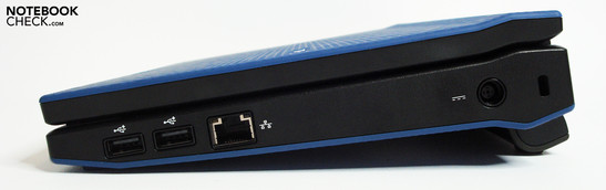 Справа: 2x USB, LAN, гнездо питания, замок Кенсингтона