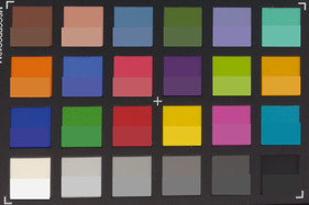 ColorChecker: оригинальный цвет приведен в нижней части каждого фрагмента