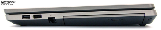 Справа: 2x USB 2.0, RJ-11, DVD-привод