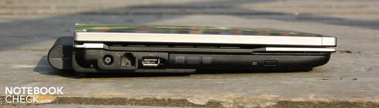 Слева: питание, модем, USB 2.0, привод оптических дисков, считыватель смарт карт.