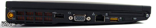 Слева: разъем питания, 2x USB 2.0, VGA, LAN и ExpressCard/54