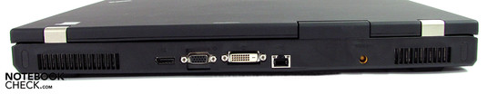 Сзади: порт дисплея, VGA, DVI, LAN, электропитание