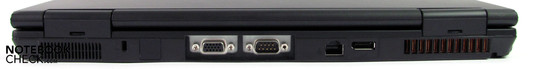 Сзади: Kensington, RS 232, VGA, LAN, порт дисплея