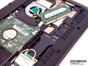 Незанятый разъем Mini PCI Express располагается между оперативной памятью  и жестким диском.