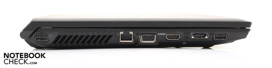 Слева: USB 2.0, Ethernet, VGA, HDMI, eSATA, USB 2.0