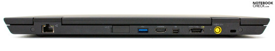 Сзади: RJ-45, UMTS, USB 3.0, HDMI, Mini-DisplayPort, eSATA / USB 2.0, разъем для подключения питания, разъем для замка Кенсингтона