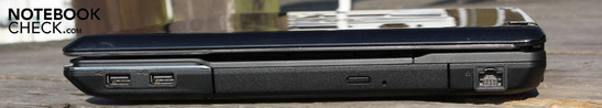 Справа: 2х USB, оптический привод DVD, Ethernet