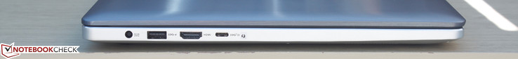 Слева: Коннектор питания, USB 3.0, HDMI, USB Type-C Gen. 2