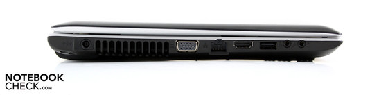 Слева: разъем питания, VGA, Ethernet, HDMI, один USB 2.0, разъемы для микрофона и наушников