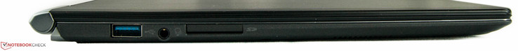Слева: USB 3.0, комбинированный аудиоразъем, SD-кардридер