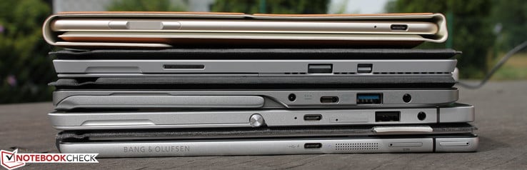 В направлении вниз: Huawei MateBook, Surface Pro 4, Switch Alpha 12, Elite x2 1012, Spectre x2 12
