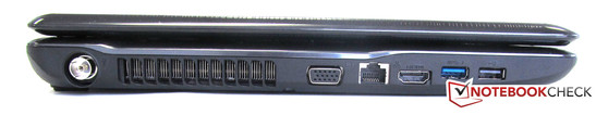 Слева: 1 USB 2.0, 1 USB 3.0, HDMI, RJ45, VGA, DVB-T