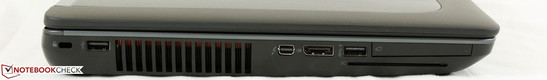 Слева: замок Kensington, USB 2.0, Thunderbolt, DisplayPort, USB 3.0, ExpressCard (54 мм), SmartCard