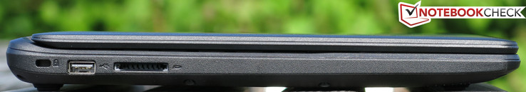 Слева: Kensington, USB 2.0, картридер