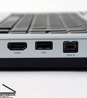 Доступны порты  Firewire (9-pin), три USB 2.0 и цифровой HDMI.