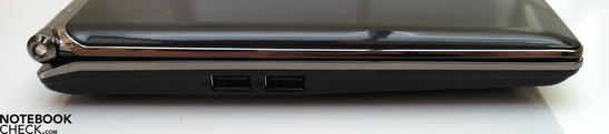 Вид слева: 2x USB