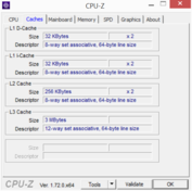 CPU-Z: Кэш процессора