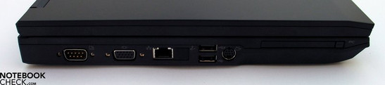 Слева: последовательный порт, VGA-Out, LAN, 2x USB 2.0, S-Video