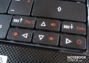 В особенности клавиши курсора очень маленькие.